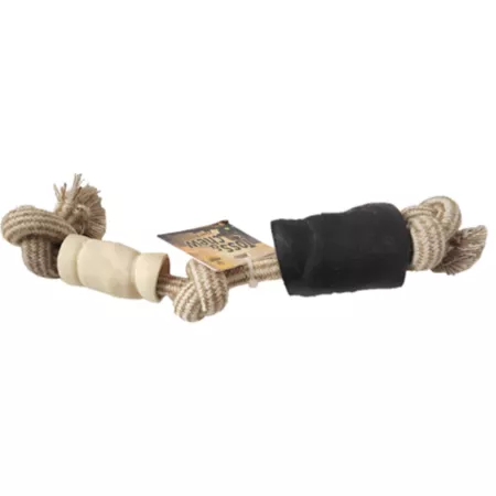 Advance Pet Product Cotton and Jute Rope Pull Toy with Buffalo Horn and Cheek Roller Dog Rope & Tug Toys