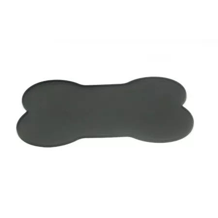 Advance Pet Product Large Bone Shaped Silicone Mat Black Dog Placemats Scoops & Can Savers