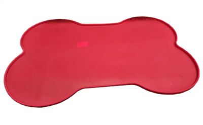 Advance Pet Product Large Bone Shaped Silicone Mat, Red