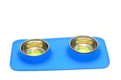 Advance Pet Product Silicone Double Diner 1 Pint per each Bowl, Blue