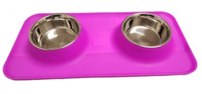 Advance Pet Product Silicone Double Diner 1 Pint per each Bowl, Purple