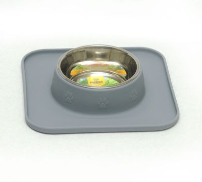 Advance Pet Product 1/2 Pint Silicone Square Single Diner Mat, Grey