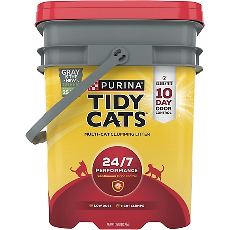 Tidy Cats Purina Clumping Cat Litter, 24/7 Performance Multi Cat Litter - 35 lb. Pail