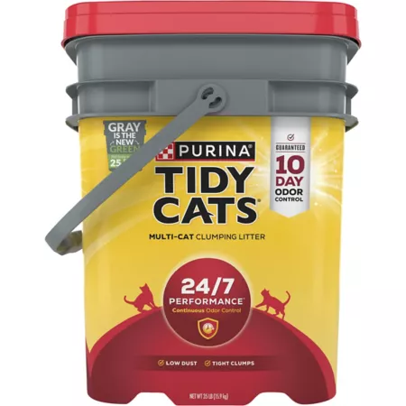 Tidy Cats Purina 24/7 Performance Scented Clumping Clay Cat Litter Multi-Cat 35 lb Pail Cat Litter