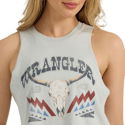 Image showing 2 th Wrangler Women's Festival Crop Graphic Tank