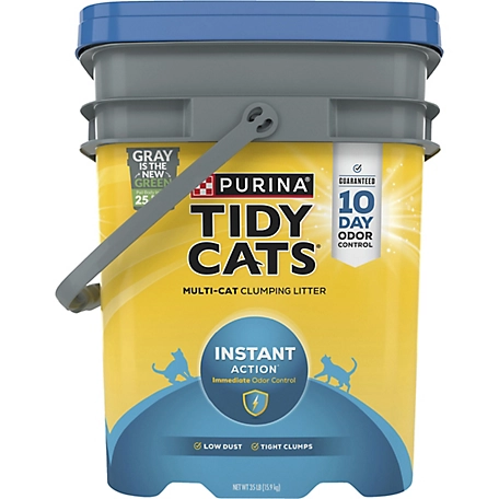 Tidy Cats Purina Clumping Cat Litter, Instant Action Multi Cat Litter - 35 lb. Pail
