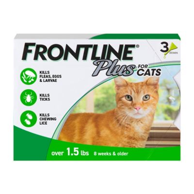 Frontline Plus Flea and Tick Topical Treatment for Cats of All Weights, 3 ct.