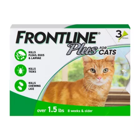 Frontline Plus Topical Flea and Tick Treatment for Cats of All Weights 3 ct Cat Flea & Tick Topical Treatments