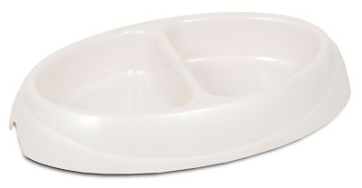 Image showing  Dishwasher-Safe Plastic Pet Double Diner with 2 Bowls, 1 Cup