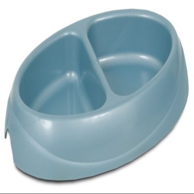 Image showing  Dishwasher-Safe Plastic Pet Double Diner with 2 Bowls, 1 Cup