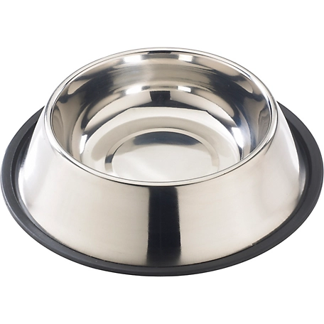 Small Stainless Steel No-Tip Dog Food & Water Bowl #8302 -- approx