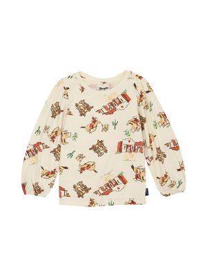 Wrangler Girl's Bishop Sleeve Western Print Tee