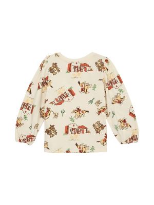 Image showing  Girl's Bishop Sleeve Western Print Tee
