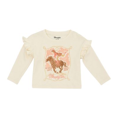 Wrangler Little Girl's Ruffle Shoulder Graphic Tee