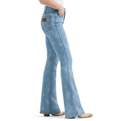 Image showing 3 th Wrangler Women's Retro Baley High Rise Printed Flare Jean