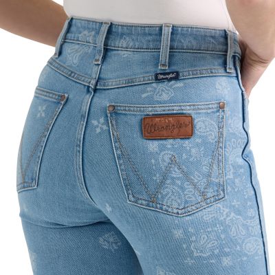 Image showing 5 th Wrangler Women's Retro Baley High Rise Printed Flare Jean