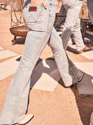 Image showing 0 th Wrangler Women's Retro Baley High Rise Printed Flare Jean