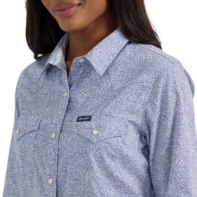 Image showing 2 th Wrangler Women's Western Snap Print Shirt