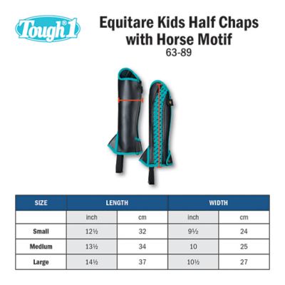 Image showing 1 th Tough1 Equitare Kids Half Chaps With Horse Motif