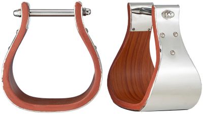Tough1 Adult Wood Stirrups With Polished Stainless Steel