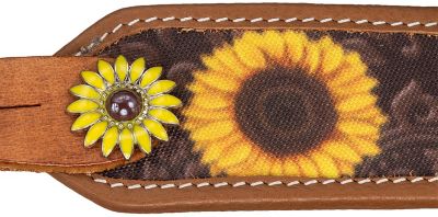 Tough-1 Youth Sunflower Print Spur Straps With Leather