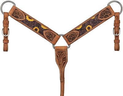 Image showing  Sunflower Print Breastcollar With Leather