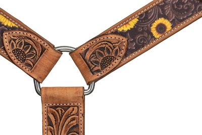 Image showing  Sunflower Print Breastcollar With Leather