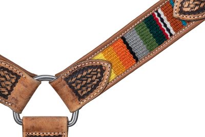 Image showing  Leather Breastcollar With Woven Serape Inlay