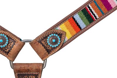 Image showing  Leather Breastcollar With Woven Serape Inlay