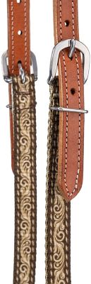 Image showing  Double Ear Hybrid Headstall With Print And Leather