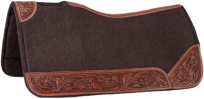 Tough-1 Maverick Felt Saddle Pad With Tooled Leather