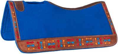 Tough-1 Felt Saddle Pad With Leather and Hand Painted Triple Arrow Design