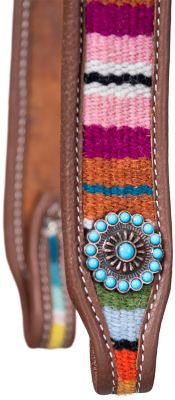 Image showing  Browband Leather Headstall With Woven Serape Inlay