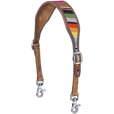 Tough-1 Adjustable Leather Wither Strap With Serape Inlay