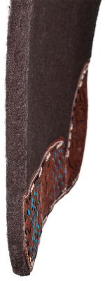 Image showing  Remuda Felt Saddle Pad With Tooled Leather, Tri Color Buckstitch