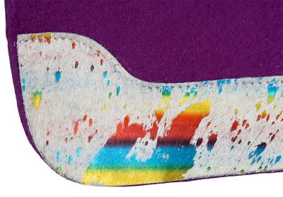 Image showing  Acid Wash Cowhide & Felt Saddle Pad