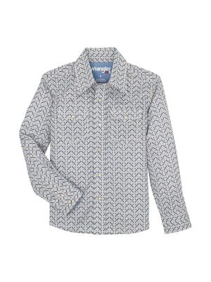 Wrangler Boy's 20X Western Snap Print Shirt