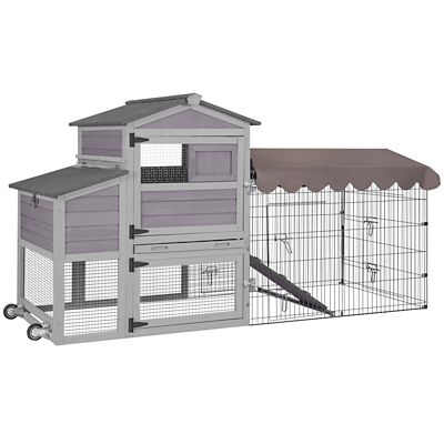 Aivituvin Wooden Chicken Coop on Wheels for 2 - 4 Chickens, Inner Space 14 sq. ft.