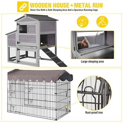 Image showing  Wooden Chicken Coop on Wheels, 2 to 4 Chicken Capacity, Inner Space 14 sq. ft.