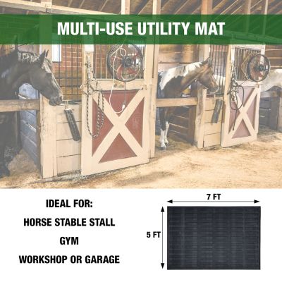 Image showing  1/2 in. Rubber Horse Stable Stall, Gym, Garage, Workshop Mat