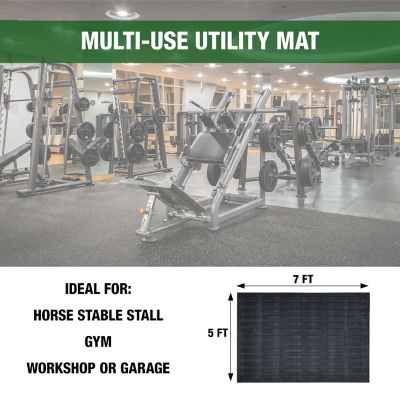 Image showing 5 th Boomerang Rubber Inc. 1/2 in. Rubber Horse Stable Stall, Gym, Garage, Workshop Mat