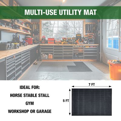 Image showing 6 th Boomerang Rubber Inc. 1/2 in. Rubber Horse Stable Stall, Gym, Garage, Workshop Mat