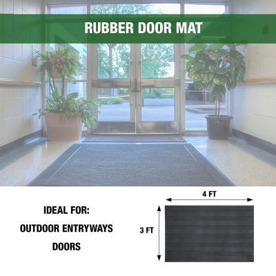 Image showing  5/16 in. Rubber Heavy Duty Outdoor Door Mat For Entryways, Off Spec Material Doormat