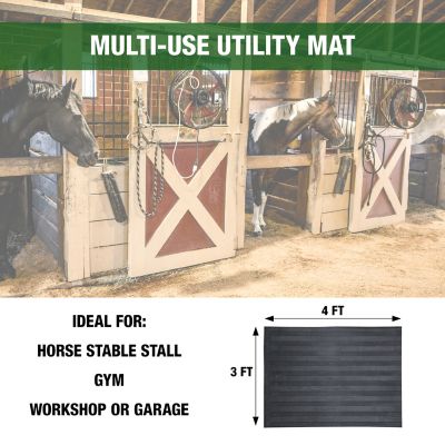 Image showing  5/16 in. Rubber Horse Stable Stall, Gym, Workshop, Garage, Utility Use Mat
