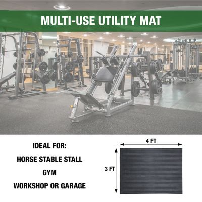 Image showing 5 th Boomerang Rubber Inc. 5/16 in. Rubber Horse Stable Stall, Gym, Workshop, Garage, Utility Use Mat