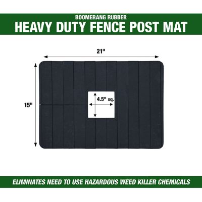 Image showing  21 in. x 15 in. x 5/16 in. Rubber Fence Post Mat Pad Covers for Square Posts 4 x 4 in.