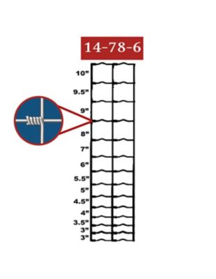 Image showing  330 x 6.5ft. Hinge Joint Field Fence, Class 3, Galvanized, 12.5 ga. High-Tensile, Deer Fence