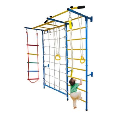 Image showing  7 in. 1 Swedish Ladder Wall Gym Set, Blue, FP-GYM-LARGE-BL