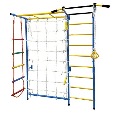 Image showing  7 in. 1 Swedish Ladder Wall Gym Set, Blue, FP-GYM-LARGE-BL