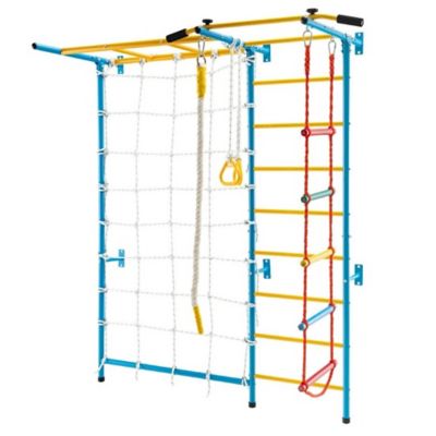 Image showing  7 in. 1 Swedish Ladder Wall Gym Set, Blue, FP-GYM-LARGE-BL